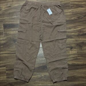 Love Tree Brown Cargo Joggers with Drawstring Waist